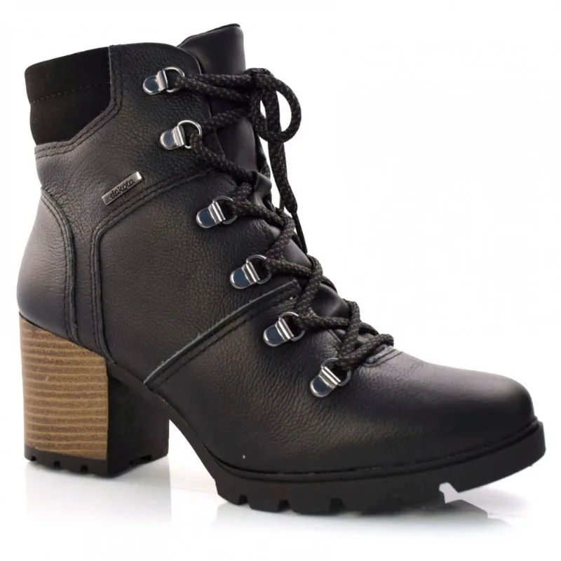 Coturno Feminino de Couro e Salto Bloco Dakota Preto G4562 39