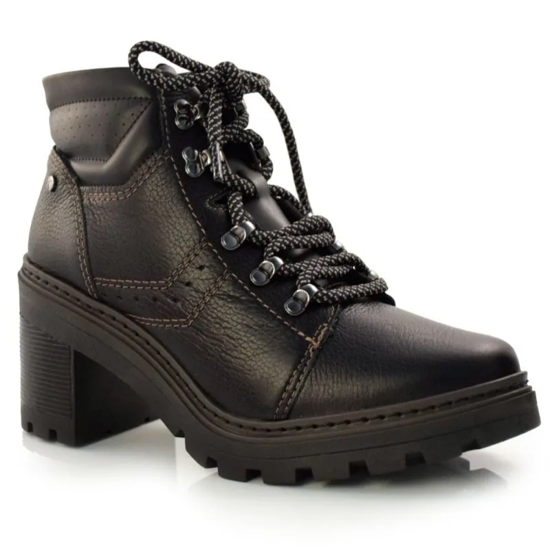 Bota Coturno Feminina Tanara Salto Médio Preto T6242 35