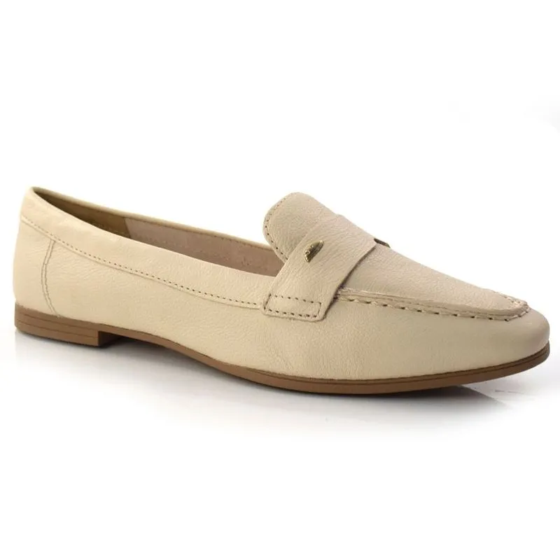 Mocassim de Couro Feminino Dakota Creme G4111 34