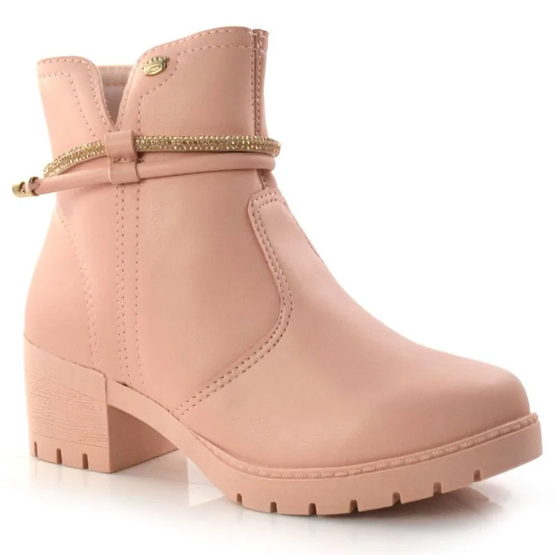 Ankle Boot Feminina Pink Cats Rosa V2531 33