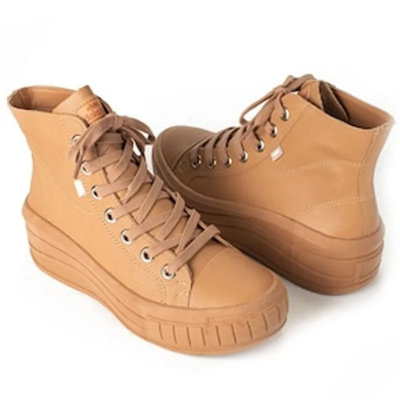 Tênis Feminino Botinha Flatform Vincent G4351-0010 Dakota - Marrom 24