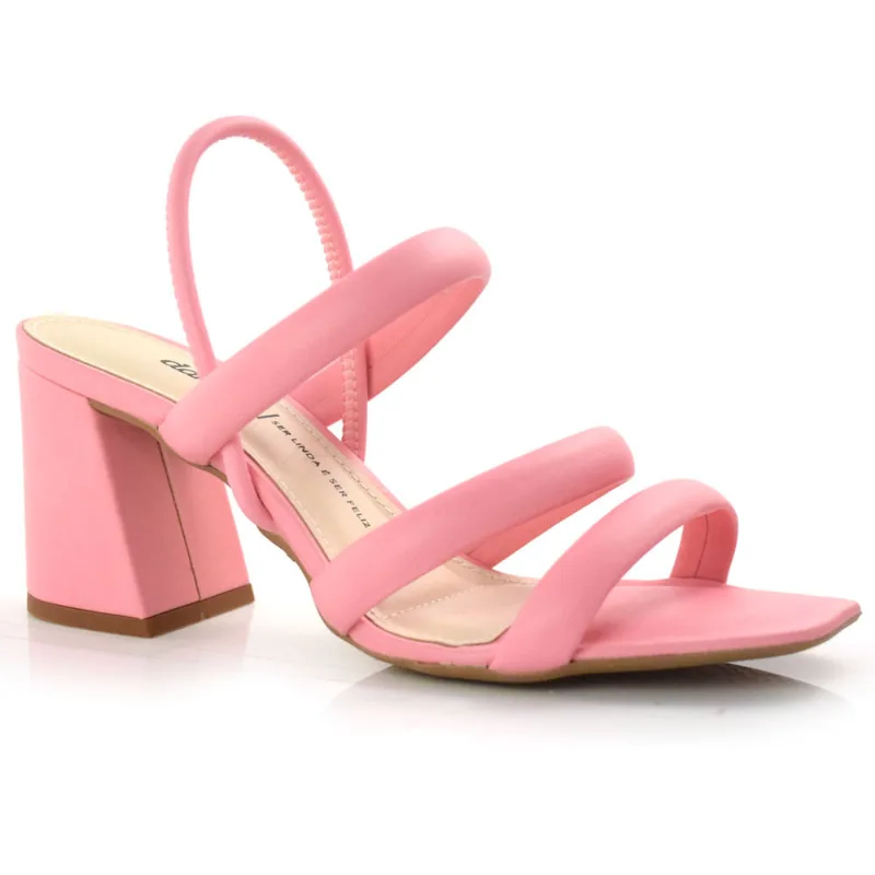 Sandália Feminina de Salto Bloco Dakota Rosa Z9452 38