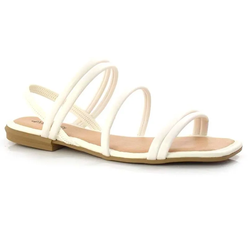 Sandália Rasteira Feminina Mississipi Branco Q4934 35