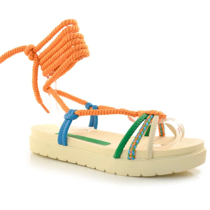 Sandália Feminina Flat com Amarração Dakota Laranja Z9762 40