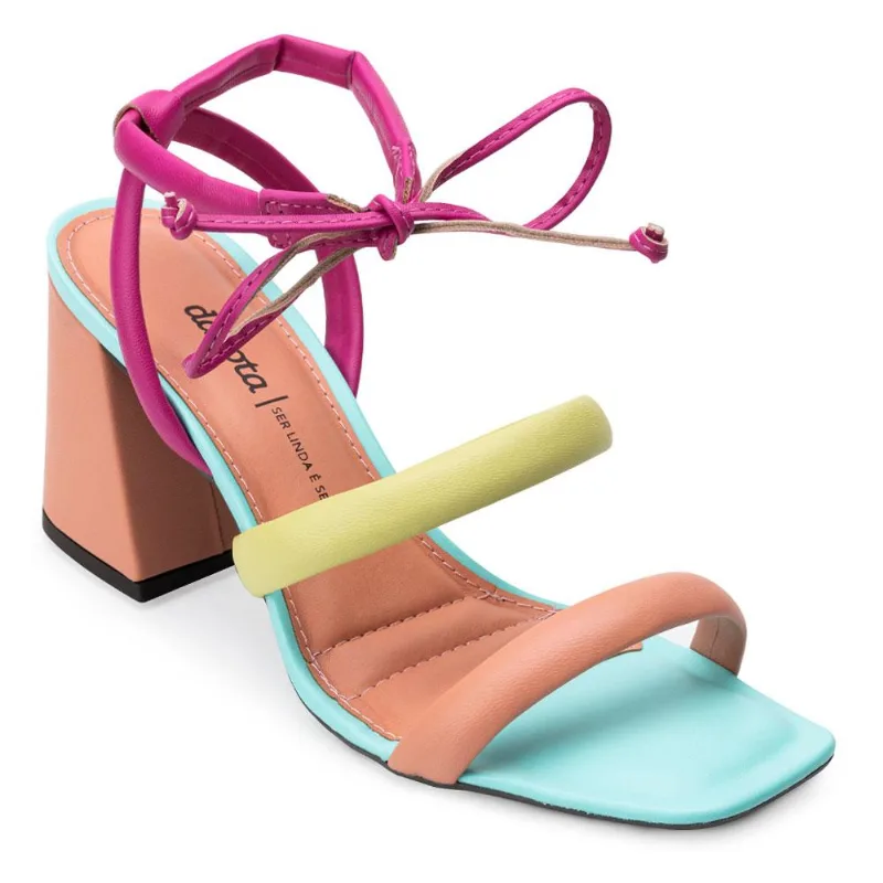 Sandália Salto Bloco Dakota DT22-Z9451 Laranja