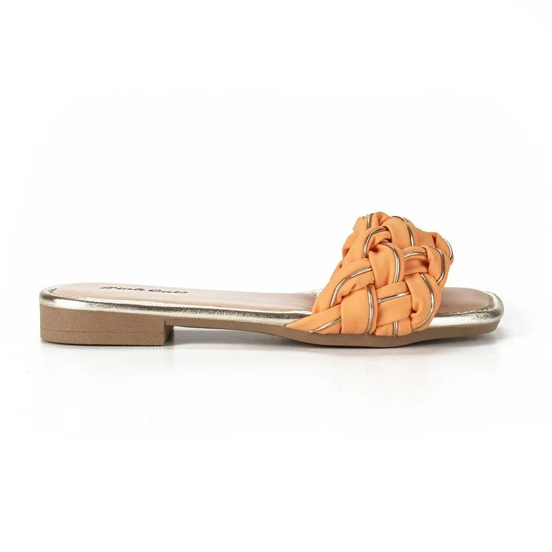 Slide Pink Cats Infantil com Tramado Laranja 35