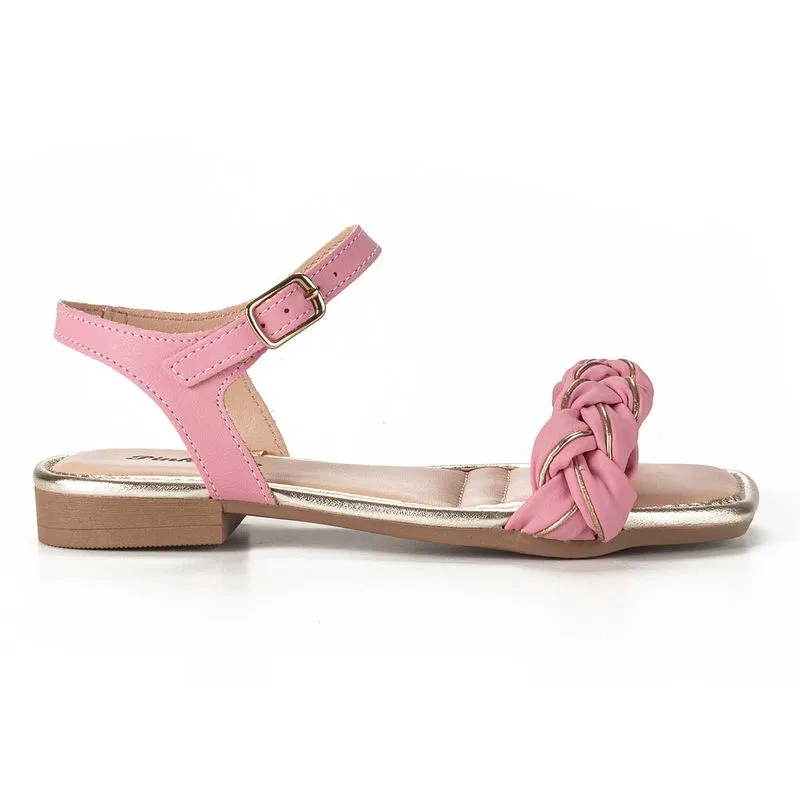Sandália Pink Cats Infantil Rasteira Rosa 34