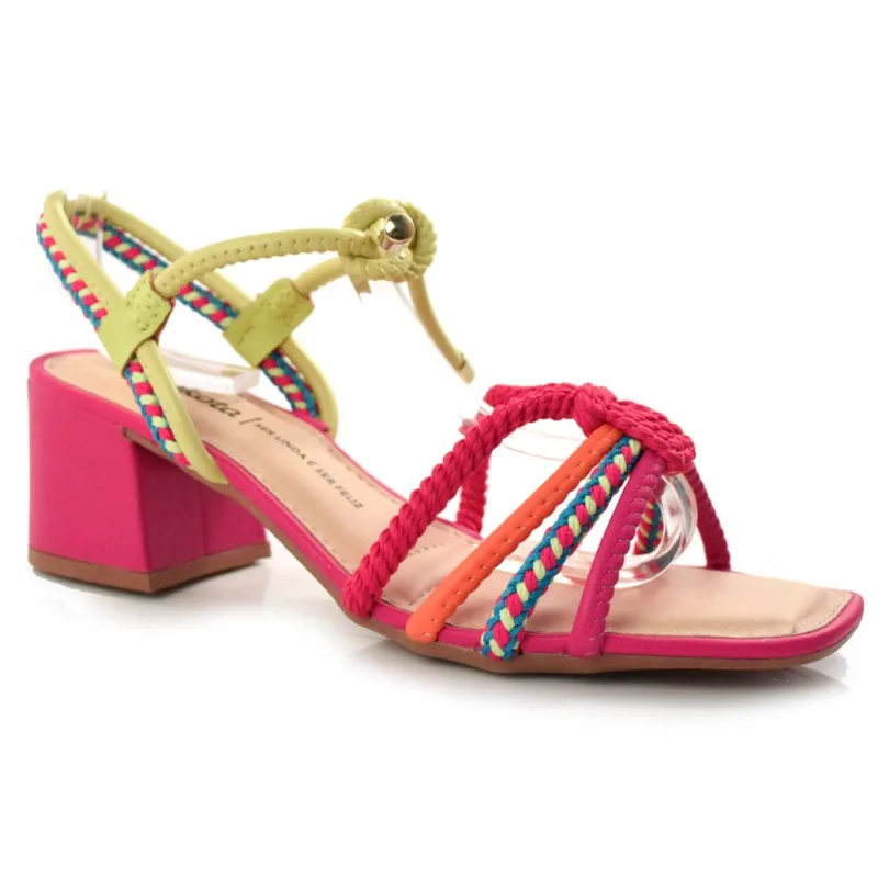 Sandália de Salto Bloco Feminina Dakota Rosa Y0552 37