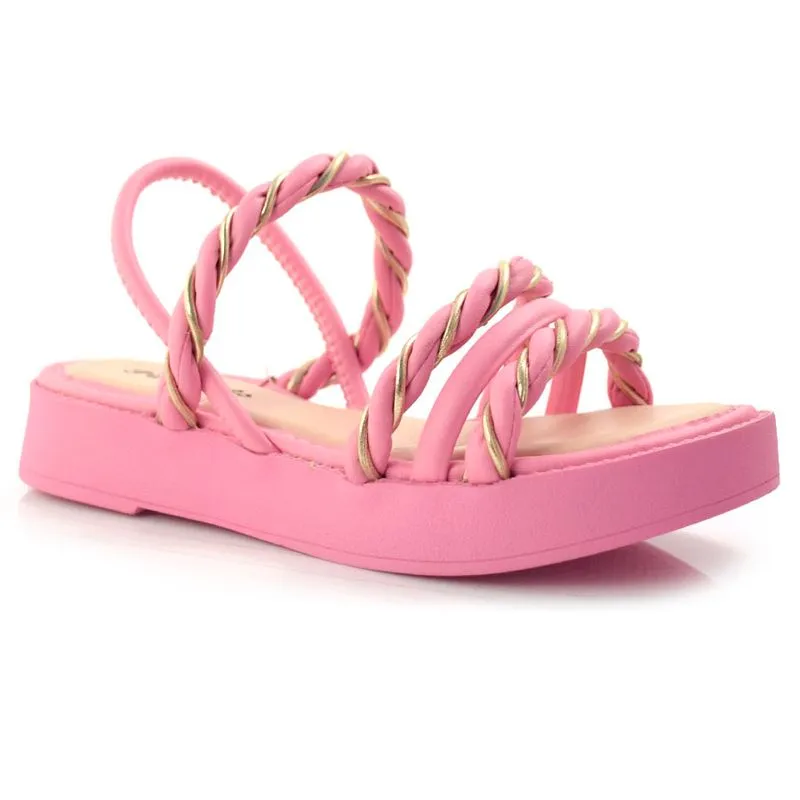 Sandália Anabela Infantil Pink Cats Rosa V2841 30