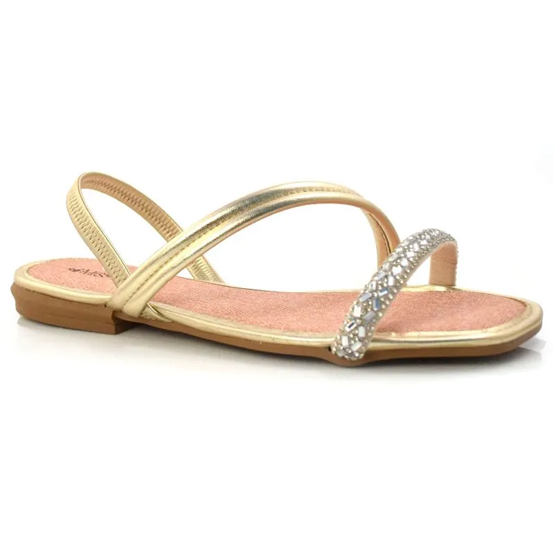 Sandália Rasteira Feminina Mississipi Amarelo Q7272 35