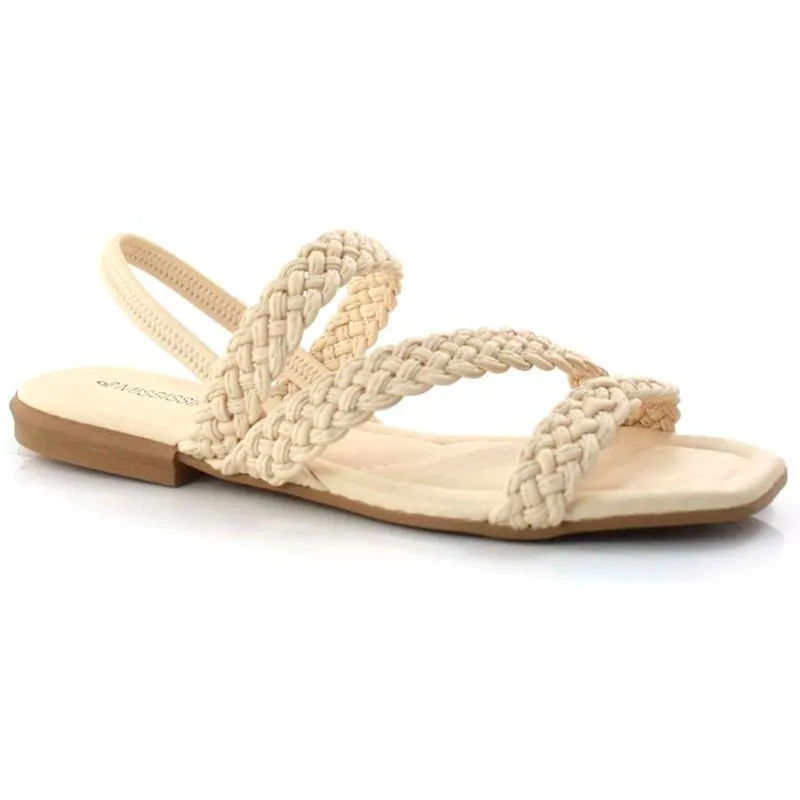 Sandália Rasteira Feminina Mississipi Off White Q7371 38