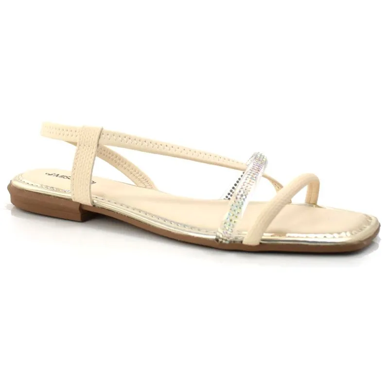 Sandália Rasteira Feminina Mississipi Creme Q7451 37