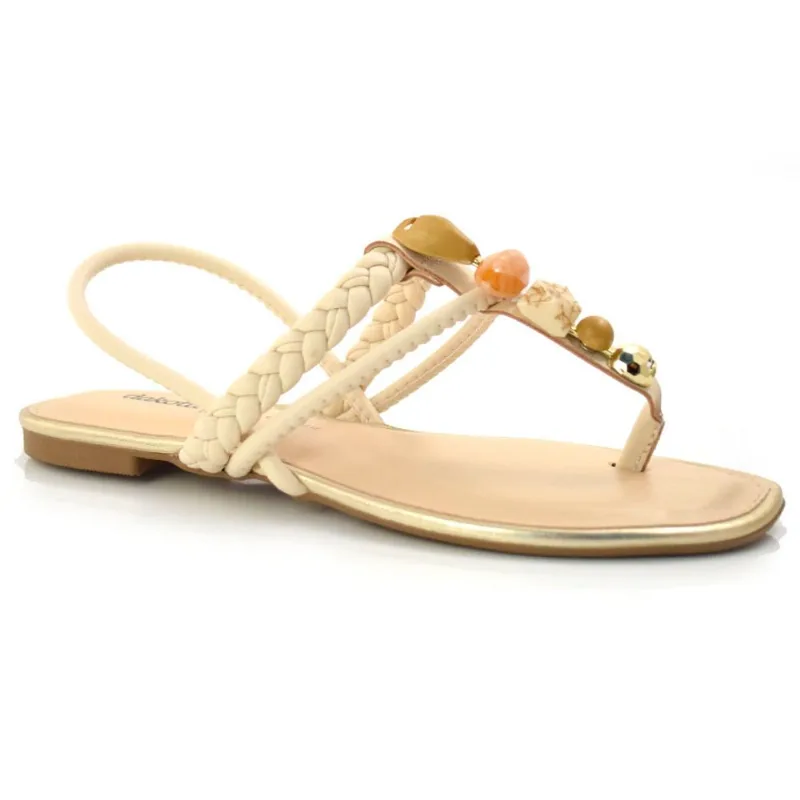 Sandália Rasteira Feminina Dakota Creme Y0641 35
