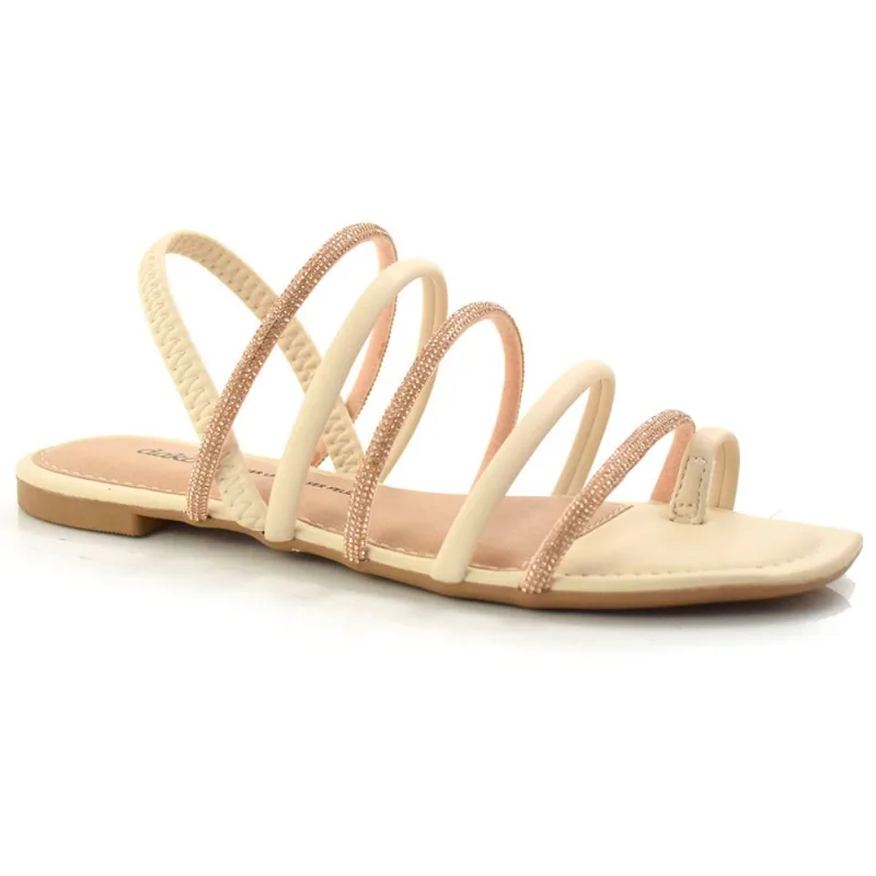 Sandália Rasteira Feminina Dakota Creme Y0333 38