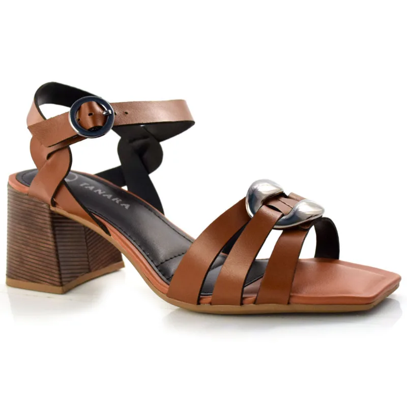 Sandália Plataforma Feminina Tanara Marrom T6861 34