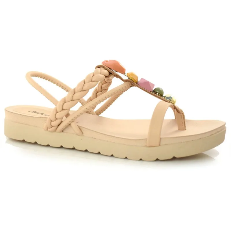Sandália Feminina Flat Dakota Creme Y0761 40