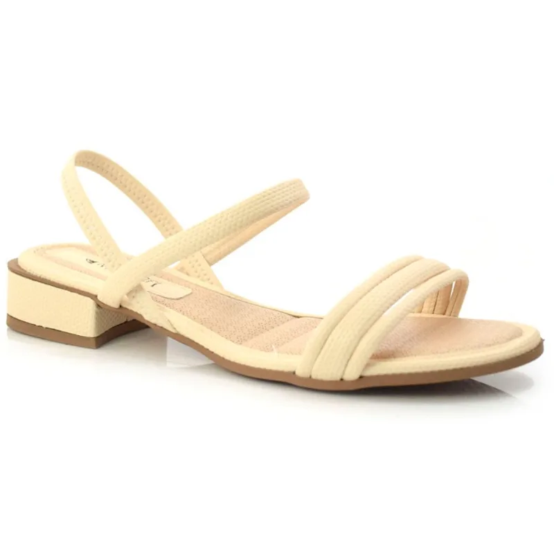 Sandália Rasteira Feminina Mississipi Creme Q7081 36