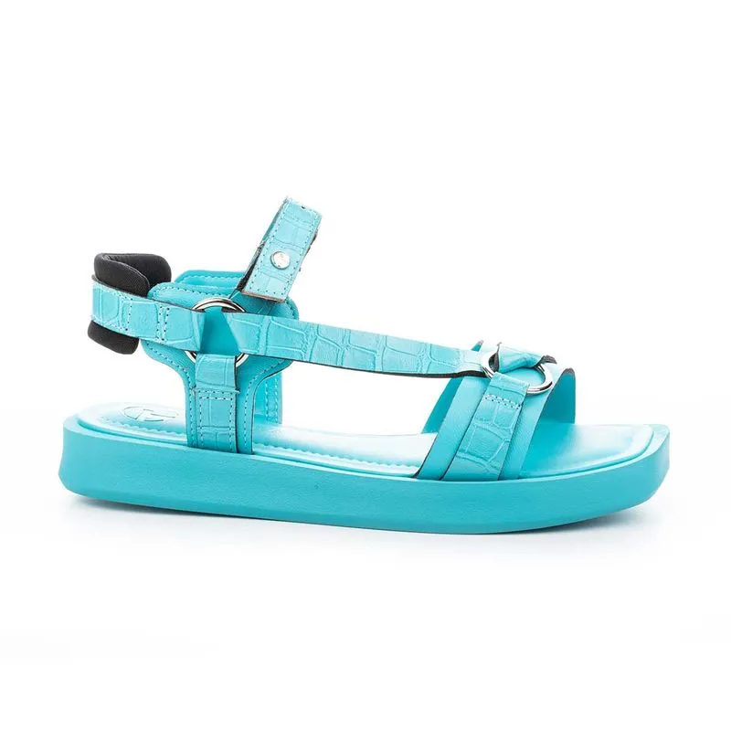 Sandália Tanara Papete Flatform Azul 37