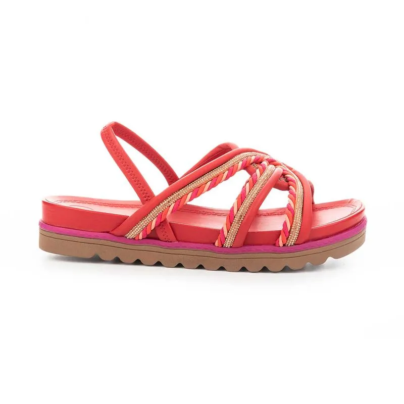 Sandália Tanara Flatform Vermelha 35