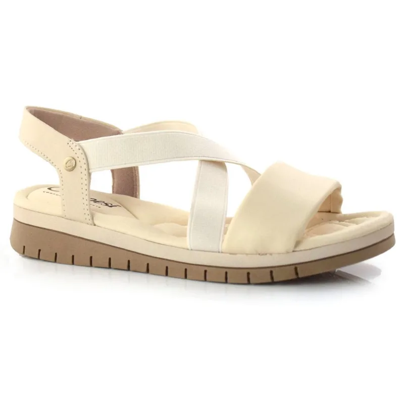 Sandália Anabela Feminina Campesí Creme L8643 38