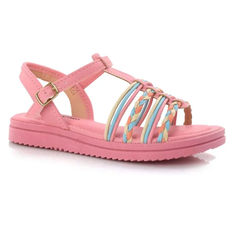 Sandália Rasteira Infantil Pink Cats Rosa V3182 27