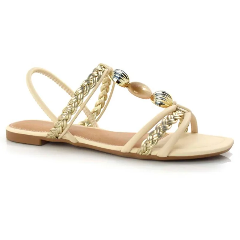 Sandália Rasteira Feminina Dakota Off White Y1002 40