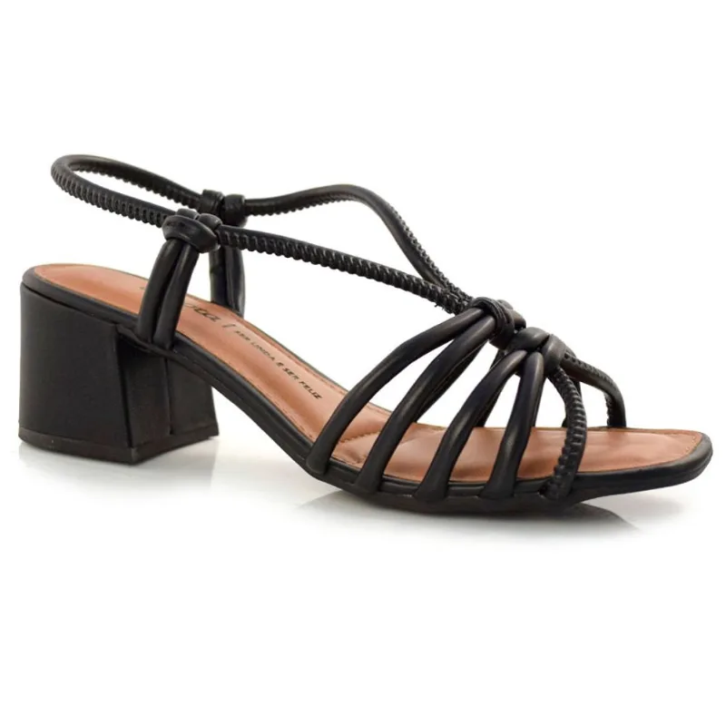 Sandália Feminina com Salto Bloco Dakota Preto Y0821 35