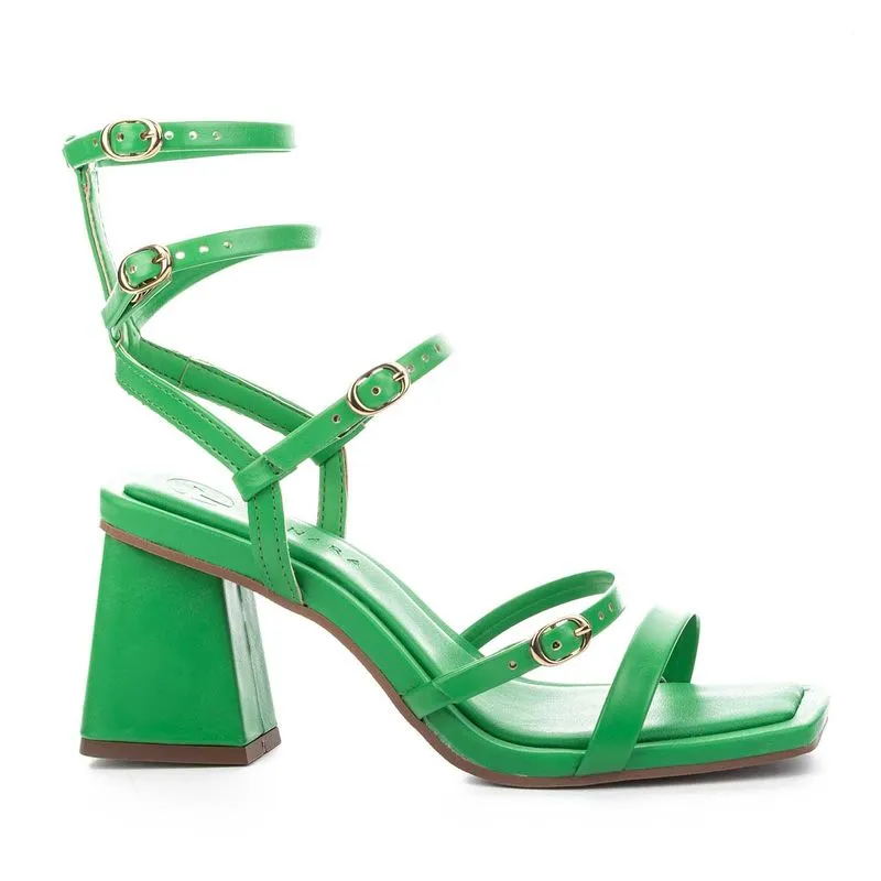 Sandália Tanara de Salto Bloco Verde 38