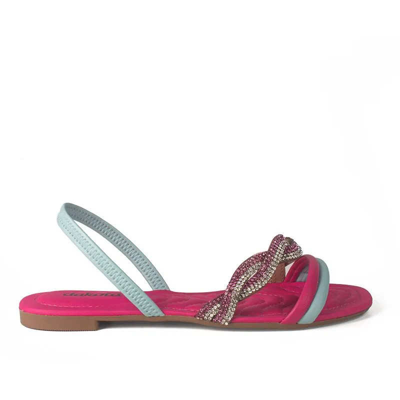 Sandália Dakota Rasteira Rosa e Azul 36