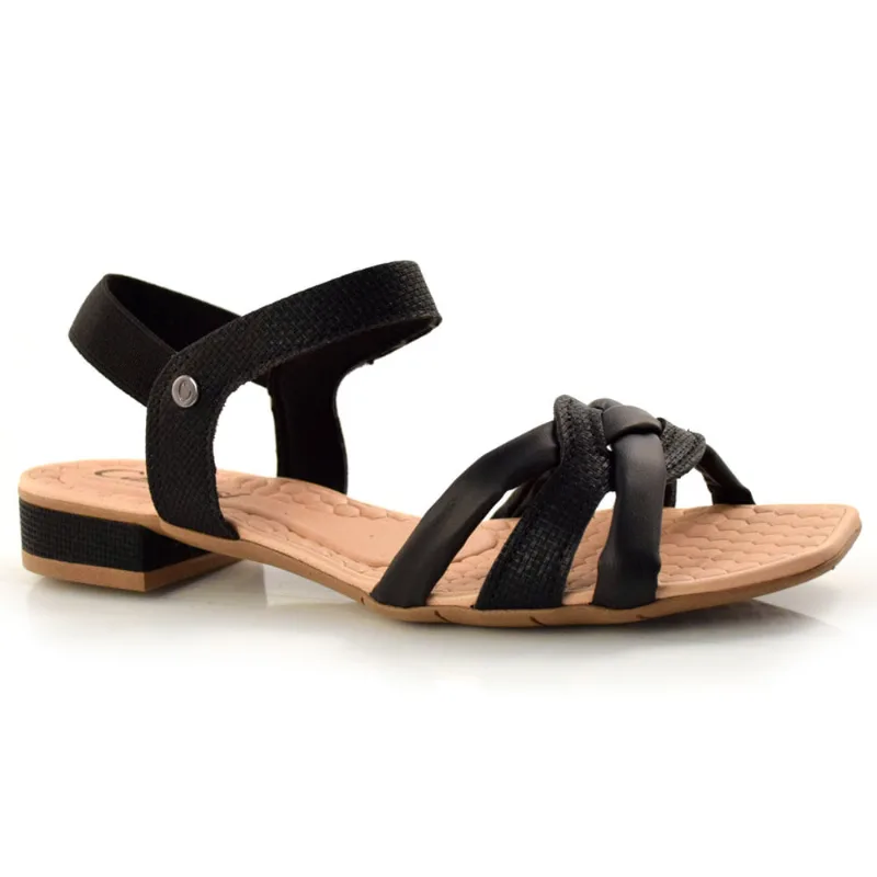 Sandália Feminina com Salto Baixo Campesí Preto L8973 39