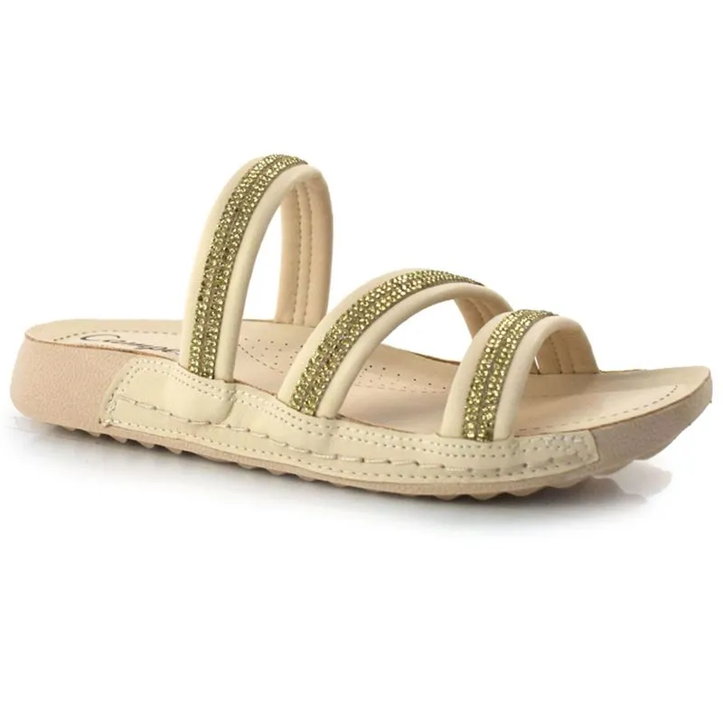 Tamanco Feminino com Salto Baixo Campesí Off White L8806 37