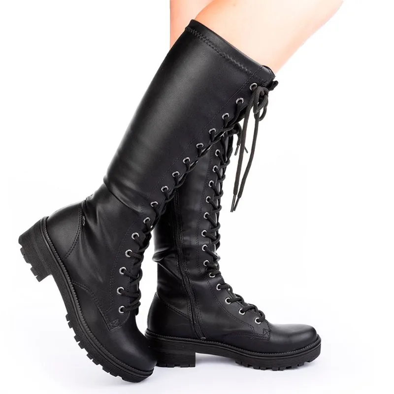Coturno Feminino de Cano Alto Dakota Preto G7091 35