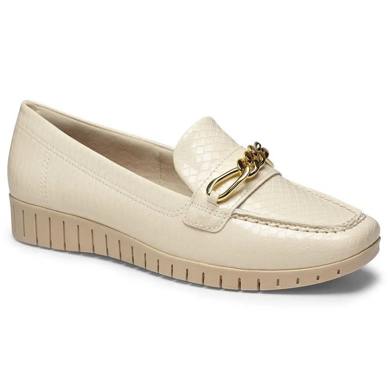 Sapato Mocassim Fem Campesí Miletto Bege Claro L9163-0001 40 / Bege