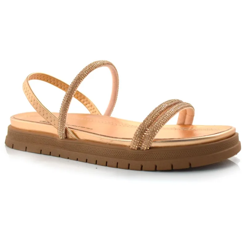 Sandália Flat Feminina Dakota Ouro Rosê Y3013 35