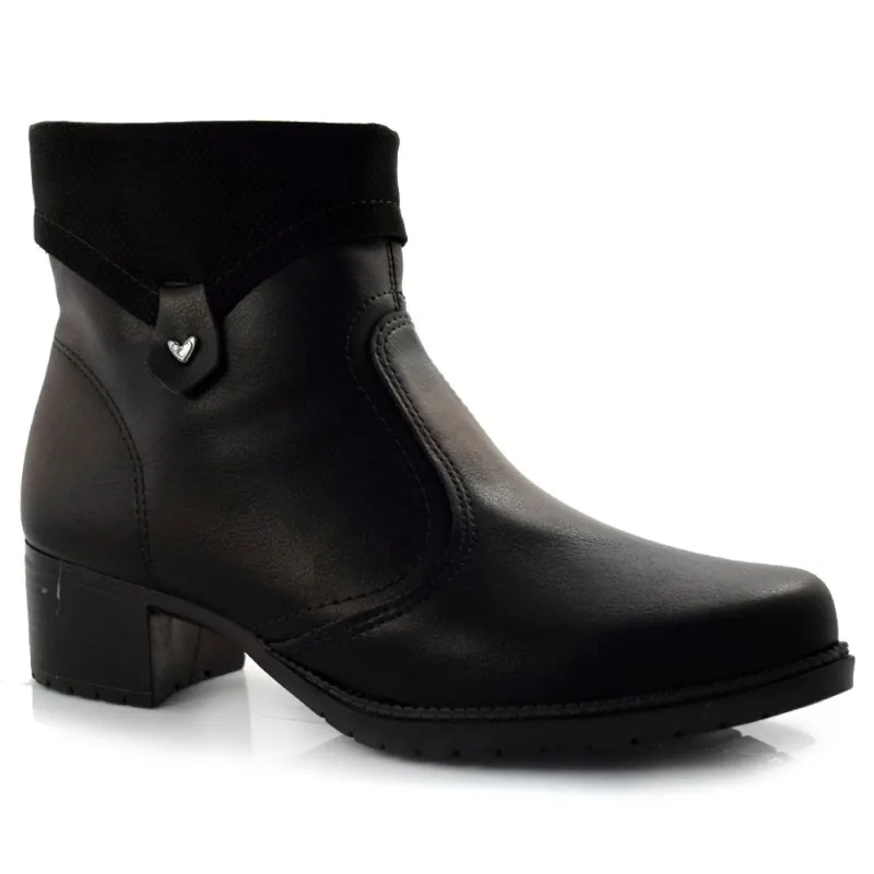 Ankle Boots Feminino com Salto Bloco Mississipi Preto Q8463 35