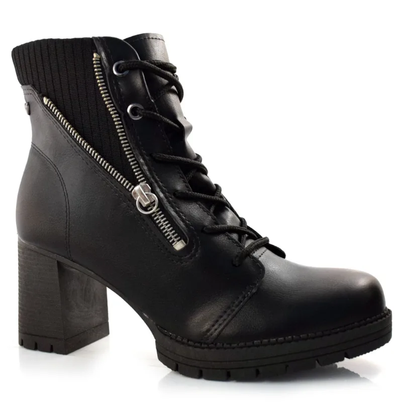 Coturno Feminino com Salto Bloco Mississipi Preto Q8112 33