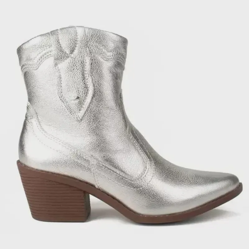 Bota Feminina Country Cano Curto Prata Dakota G6021