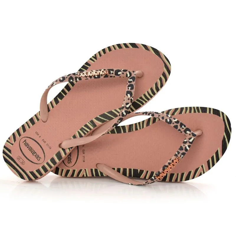 Chinelo Havaianas Slim Animal Fashion Rosa 4147966 33/34