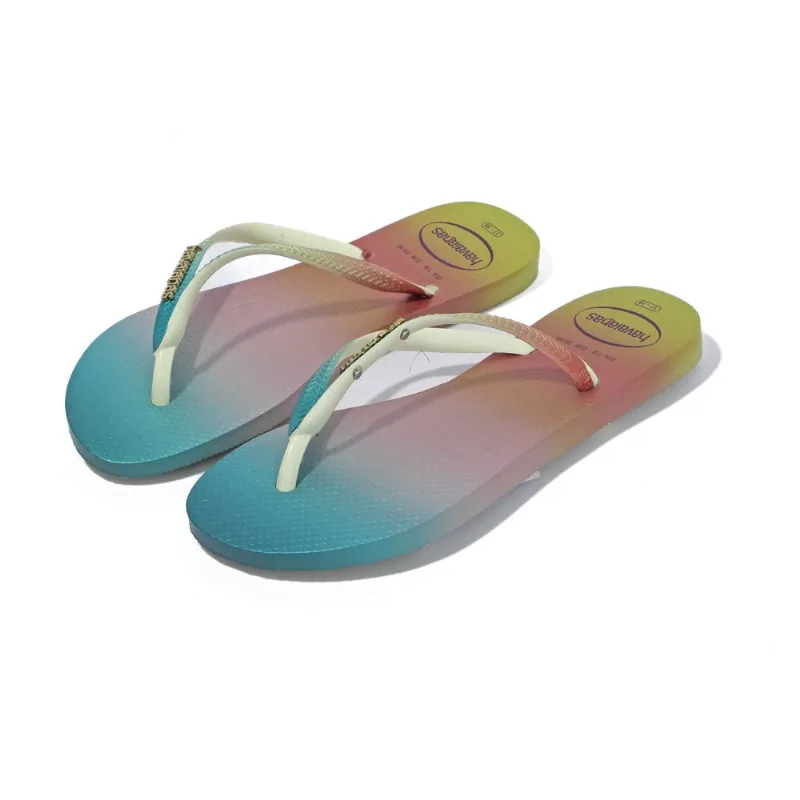 Ojota Havaiana slim gradient sunset talle 38 verde
