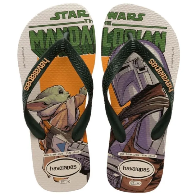 Sandália Havaianas Star Wars Fc Bege Palha/Verde Escuro 33/34
