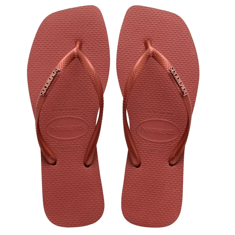 Havaianas Slim Square Logo Met Mogno 37/38