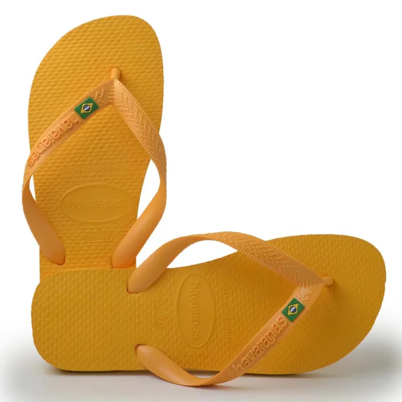 Chinelo Havaianas XS BRASIL LOGO 24/25 1740 AMARELO POP 35/36