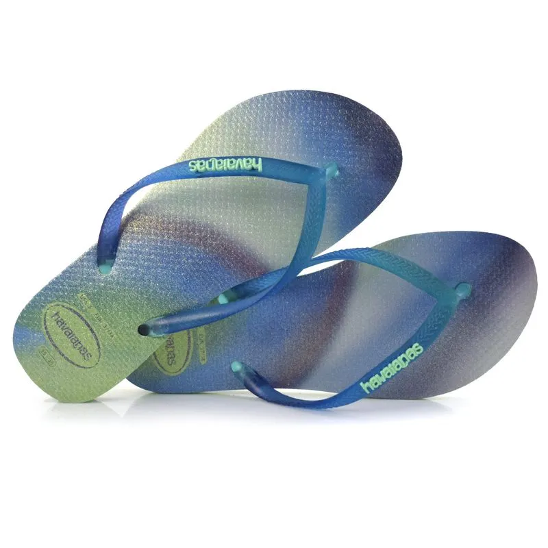Chinelo Feminino Havaianas Slim Metallic Azul 4148256 35/36