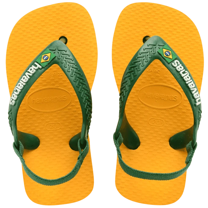 Chinelo Havaianas Baby Brasil Logo Amarelo Pop / 22