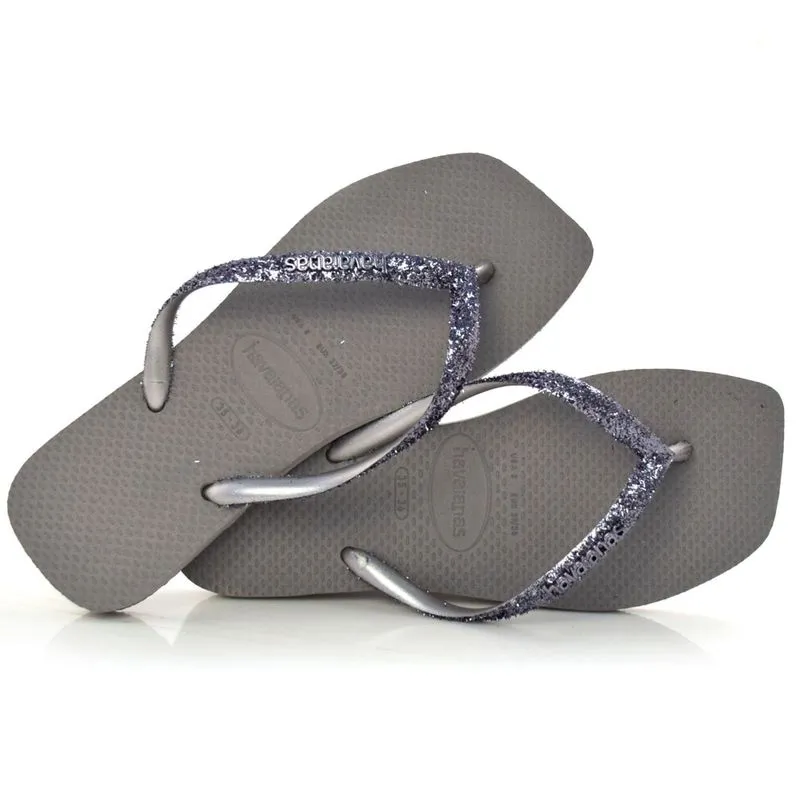 Chinelo Havaianas Slim Square Glitter Cinza 4148551 33/34