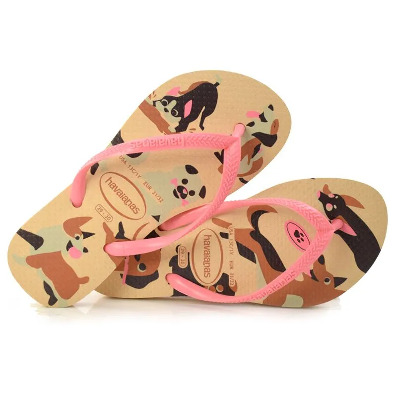 Chinelo Havaianas Slim Pets Kids Amarelo 4132567 INF 27/28