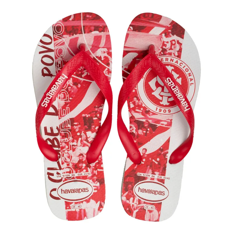 Chinelo Masculino Havaianas Inter Branco/vermelho - 39 - Havaianas