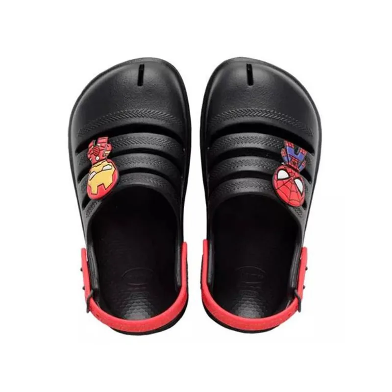 Sándalias Havaianas Kids Clog Marvel Novo Grafite Tam 25-26