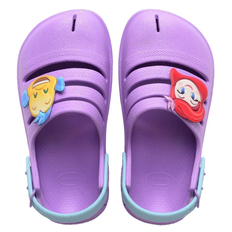 Chinelo Clog Havaianas Infantil Princesa Ariel Roxo Roxo Prisma / 29/30