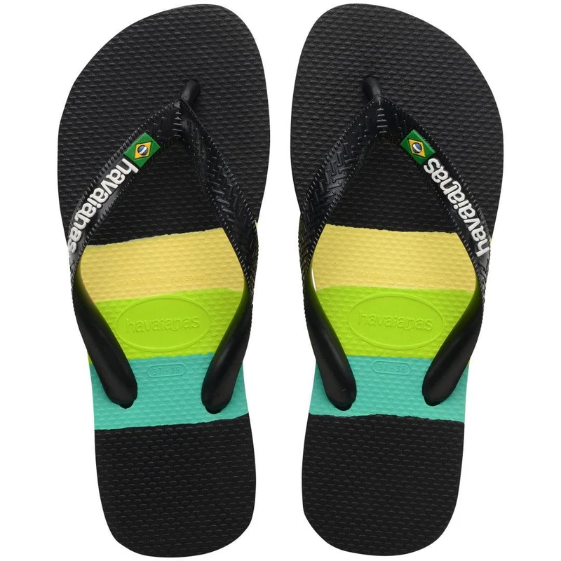 Chinelo Havaianas Brasil Tech Preto / 37/38
